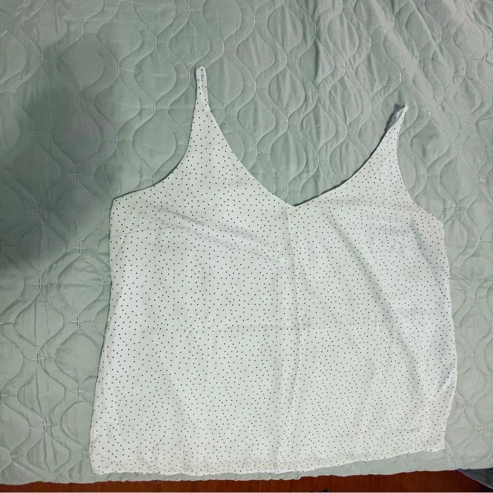 Banana Republic chiffon camisole - pale blue with polka dot print